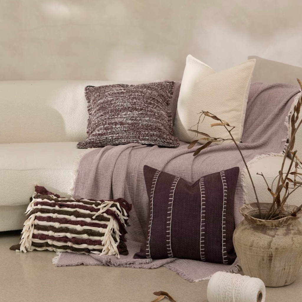 Bộ gối decor Purple Youfu nhập khẩu cao cấp / Purple Youfu Pillow