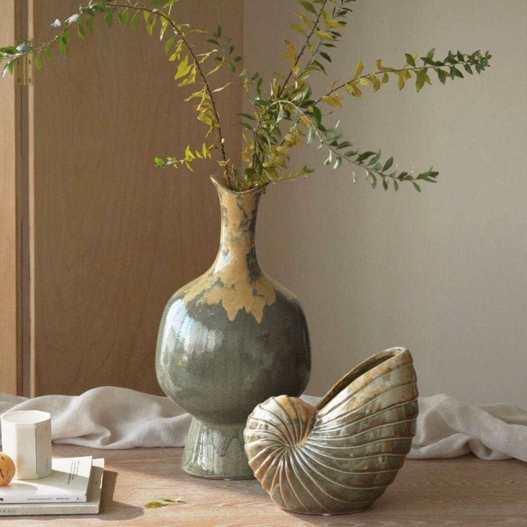 Bình hoa gốm Greenery nhập khẩu cao cấp / Greenery Vase