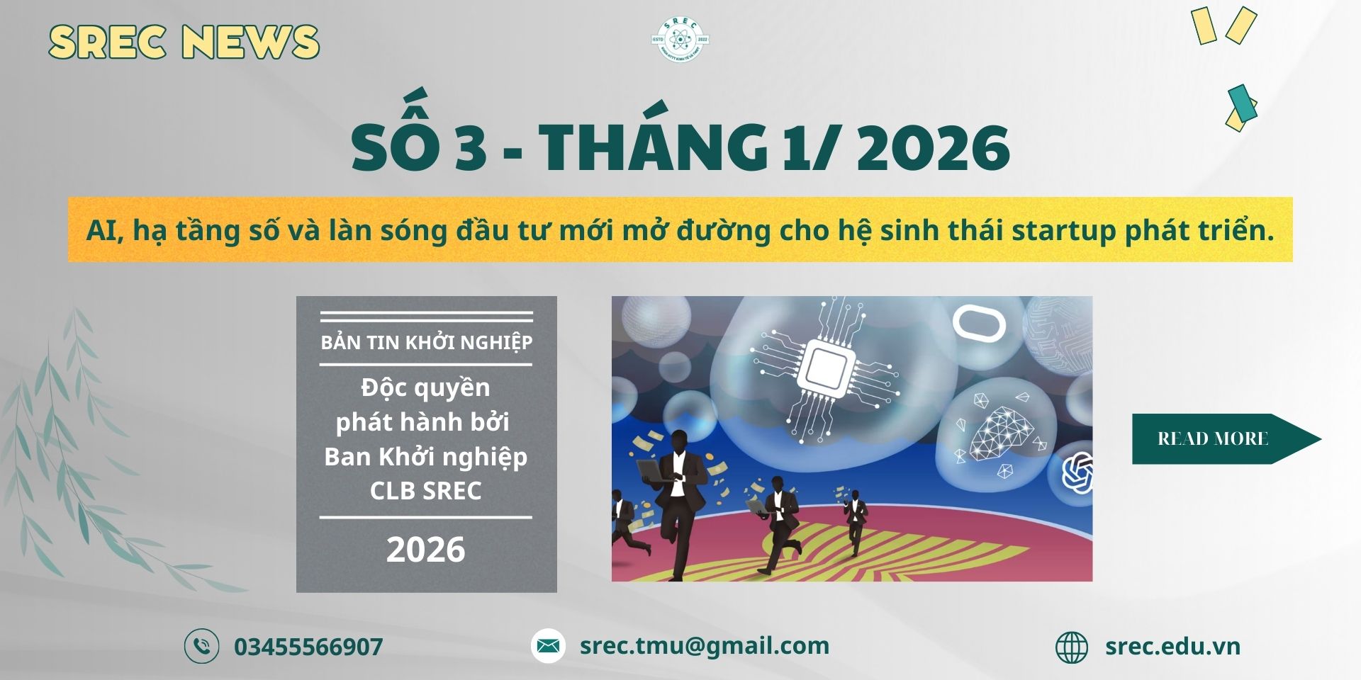 [SREC_NEWS]: AI,HẠ TẦNG SỐ VÀ LÀN SÓNG ĐẦU TƯ MỚI MỞ ĐƯỜNG CHO HỆ SINH THÁI STARUP PHÁT TRIỂN.