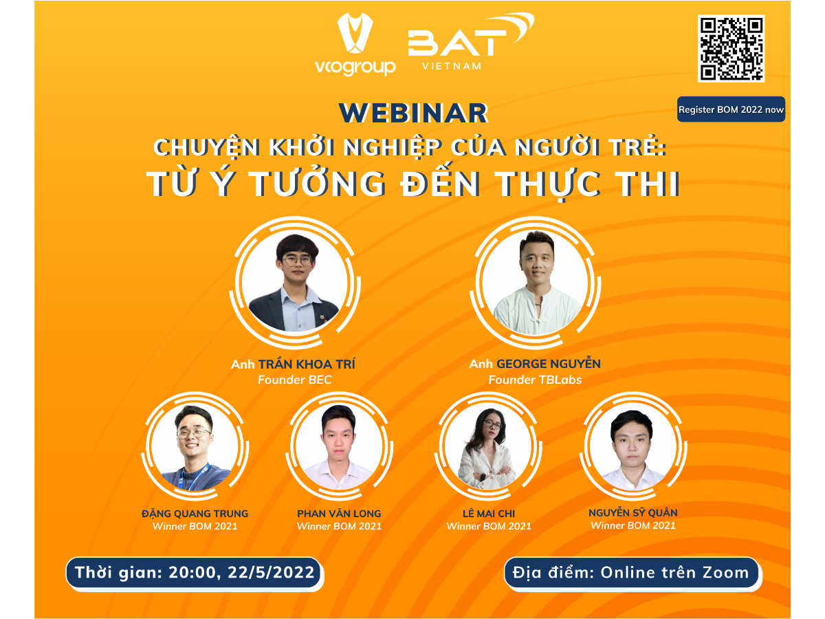 MỞ ĐƠN ĐĂNG KÝ WEBINAR “Chuyện khởi nghiệp của người trẻ: Từ ý tưởng đến thực thi”