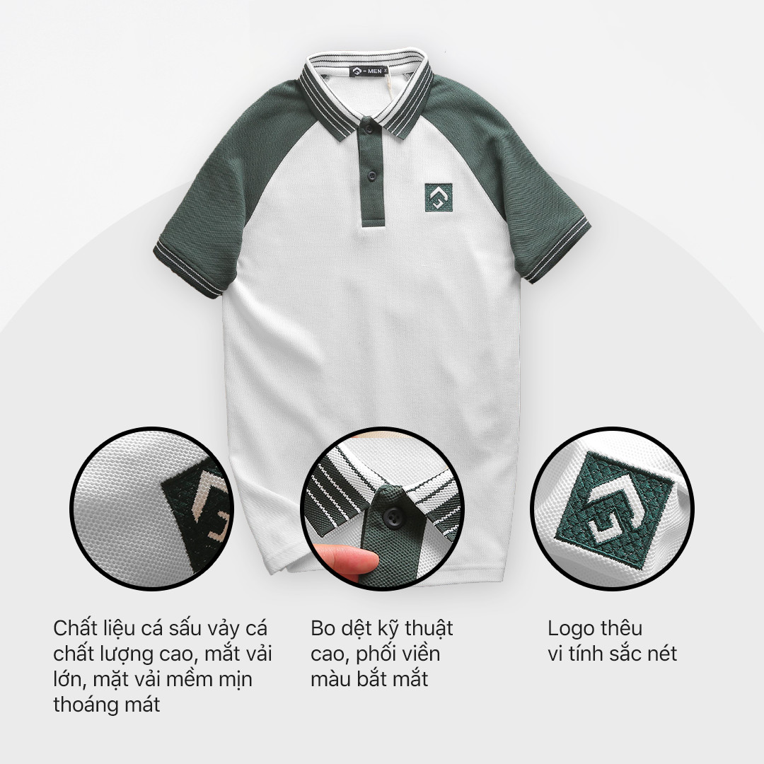 CS731 - Áo Polo Nam Phối Cổ Bo Tay