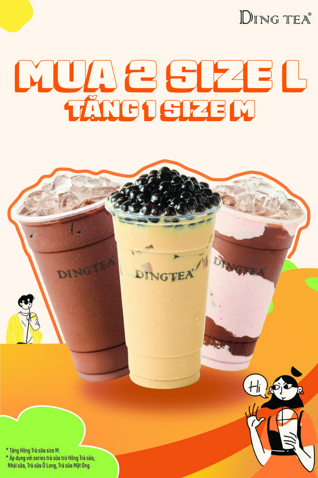 Ding Tea Mua 2 Size L Tặng 1 Size M