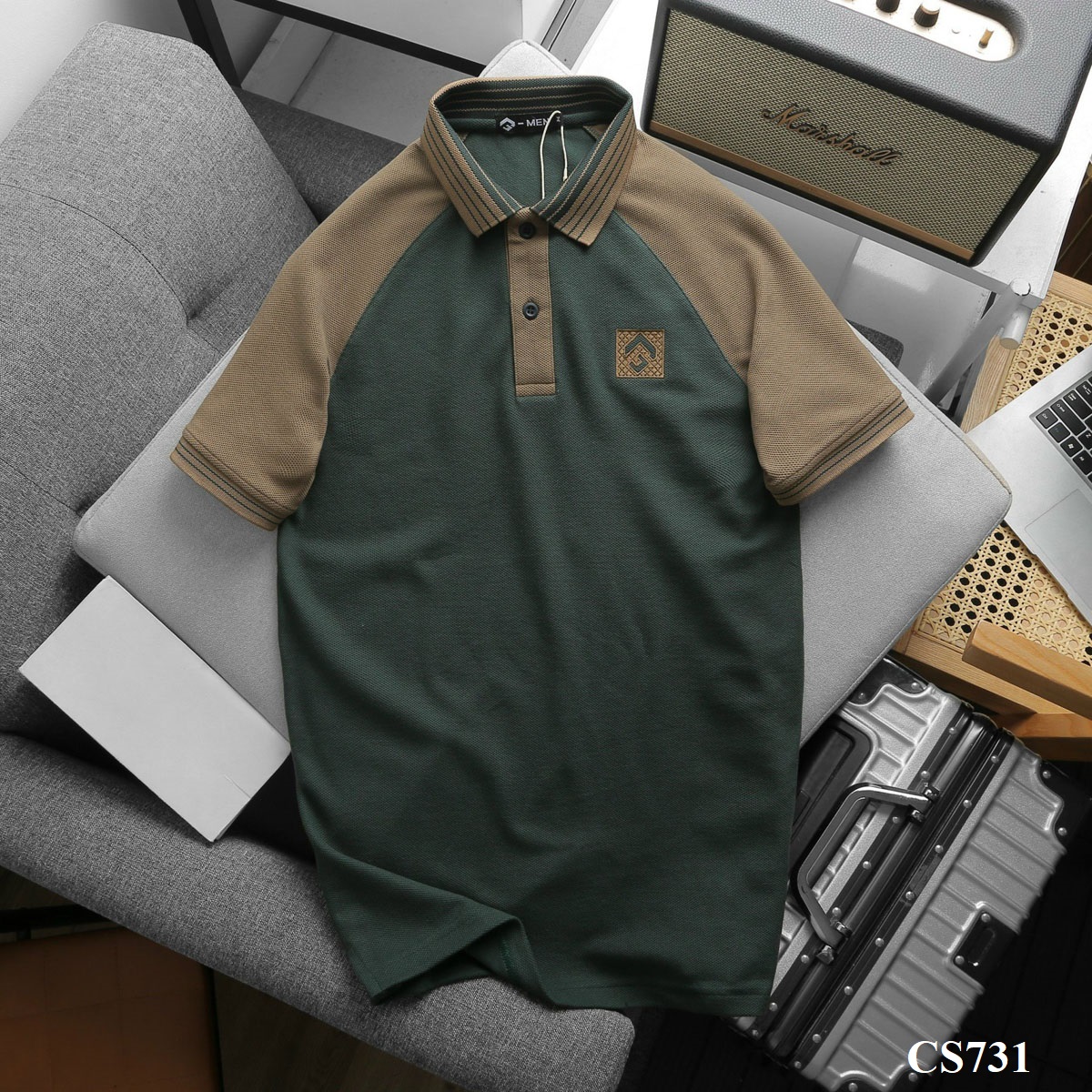 CS732 - Áo Polo Nam Phối Cổ Bo Tay