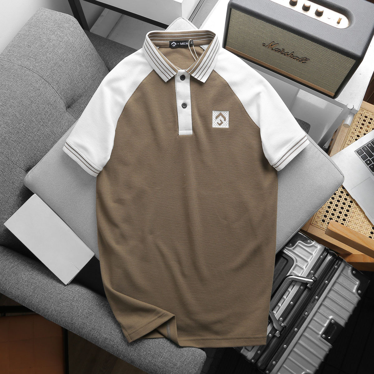 CS732 - Áo Polo Nam Phối Cổ Bo Tay
