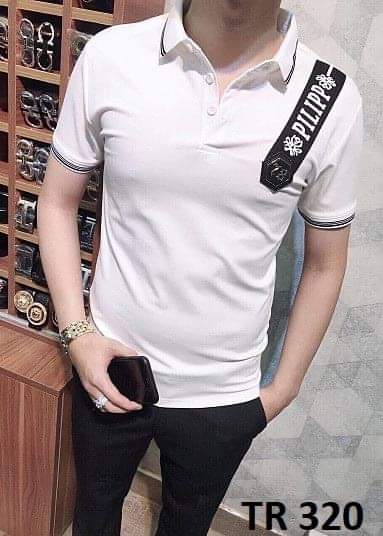 Áo Thun Nam Cổ Trụ Xanh Dương Cá Heo