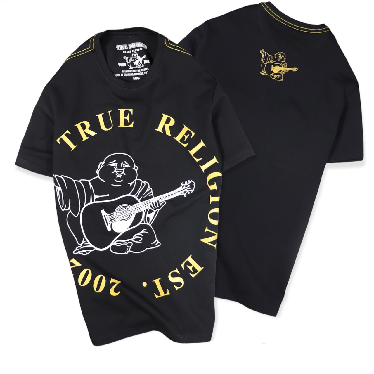 Áo Thun Thái Họa Cây Đàn TRUE RELIGION Chữ Vàng