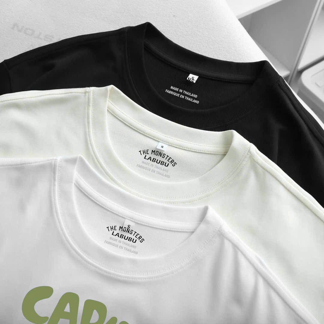 Áo Thun Tay Ngắn Cổ Tròn CAPY BARA Màu Đen