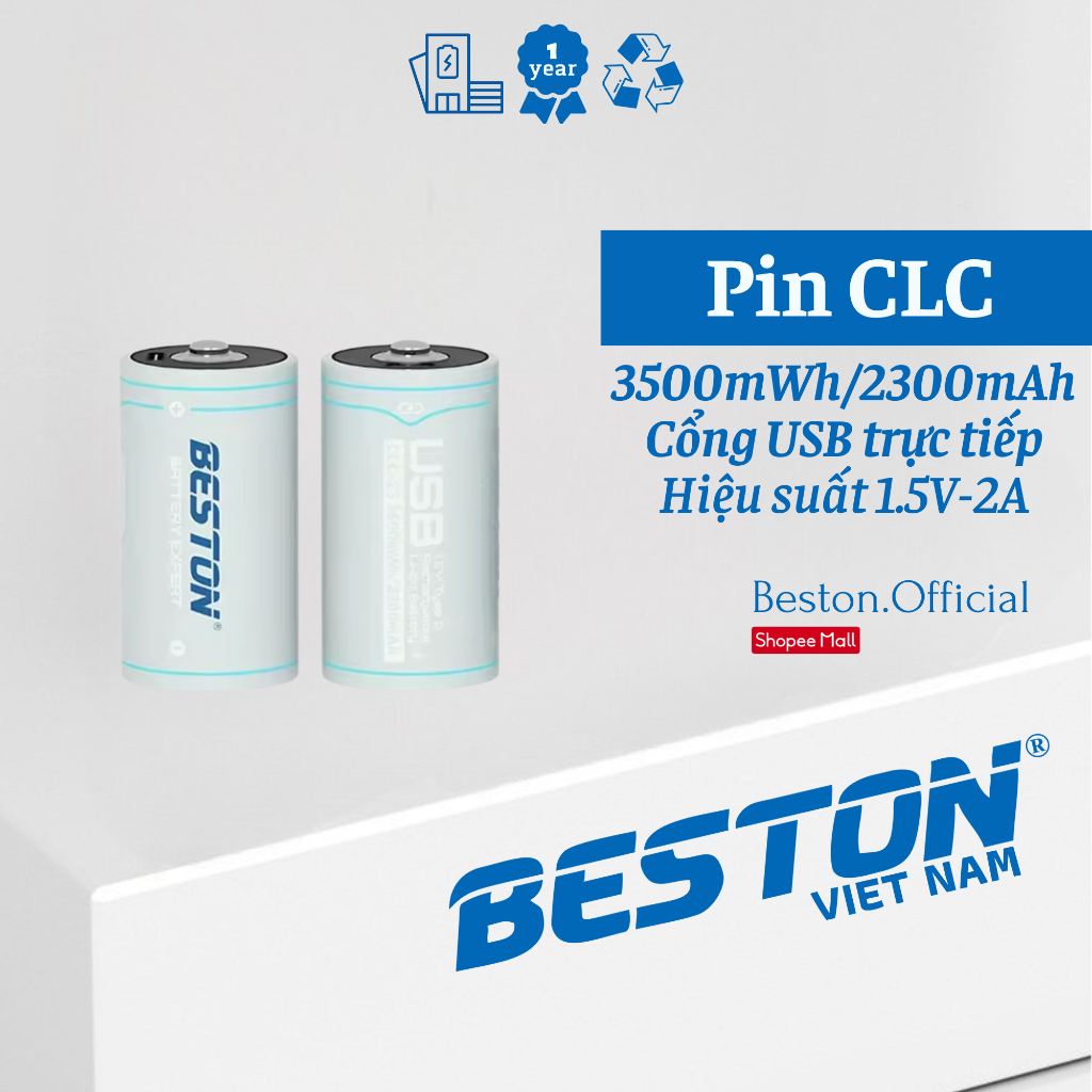 BESTON Pin Trung 1.5V 3500mWh Lithium cỡ C CLC-23