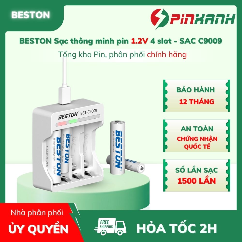 BESTON Sạc thông minh pin 1.2V 4 slot - SAC C9009