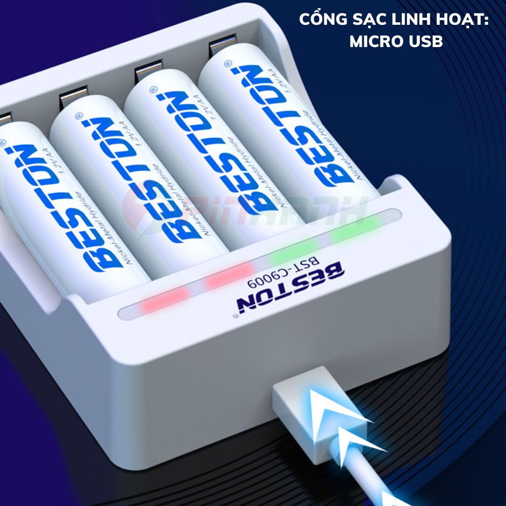 BESTON Sạc thông minh pin 1.2V 4 slot - SAC C9009