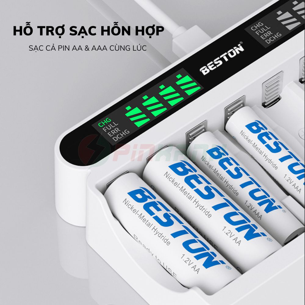 BESTON Sạc thông minh pin 1.2V 8 slot - SAC C9024L