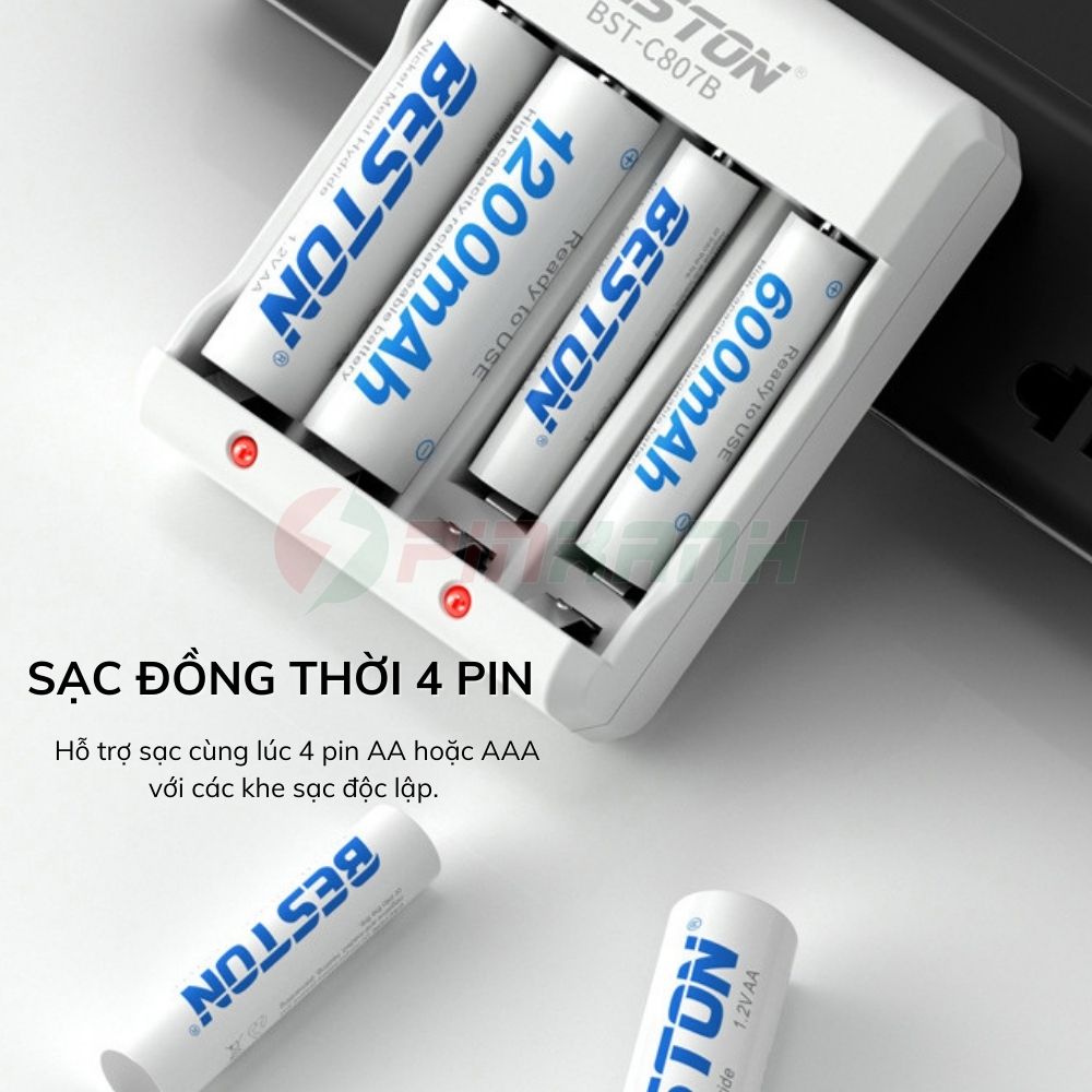 BESTON Sạc thường pin 1.2V 4 slot - SAC C807B