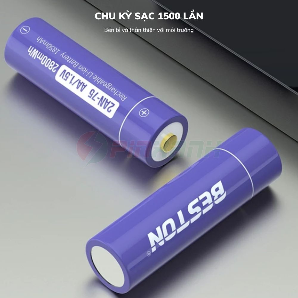 BESTON- Vỉ 4 viên pin sạc 1.5V (2AN-75) dùng lượng 2800mwh