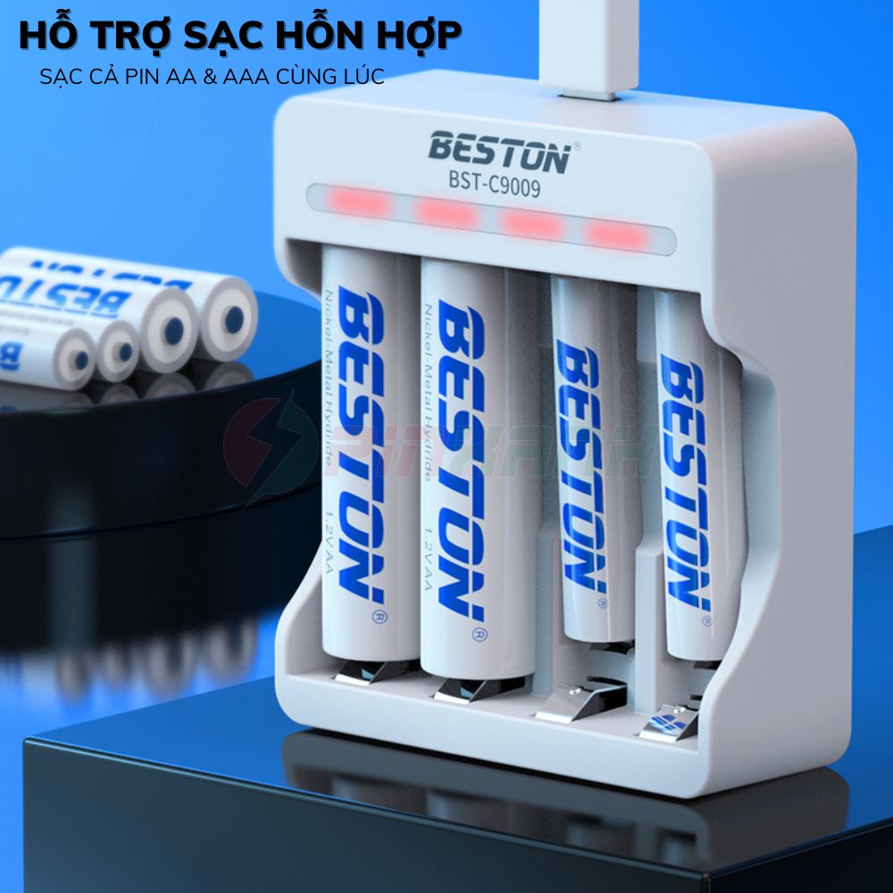 BESTON Sạc thông minh pin 1.2V 4 slot - SAC C9009
