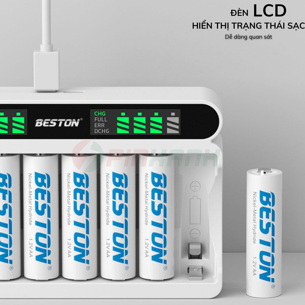 BESTON Sạc thông minh pin 1.2V 8 slot - SAC C9024L