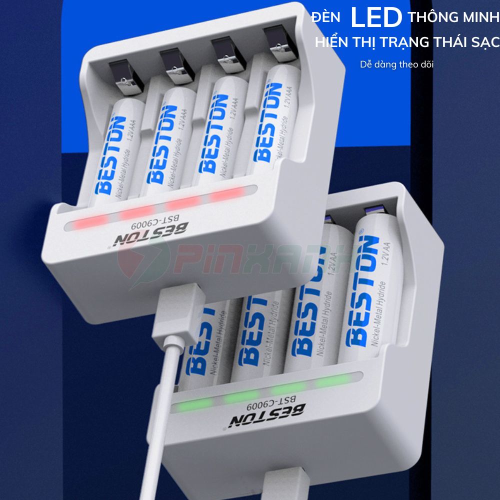 BESTON Sạc thông minh pin 1.2V 4 slot - SAC C9009