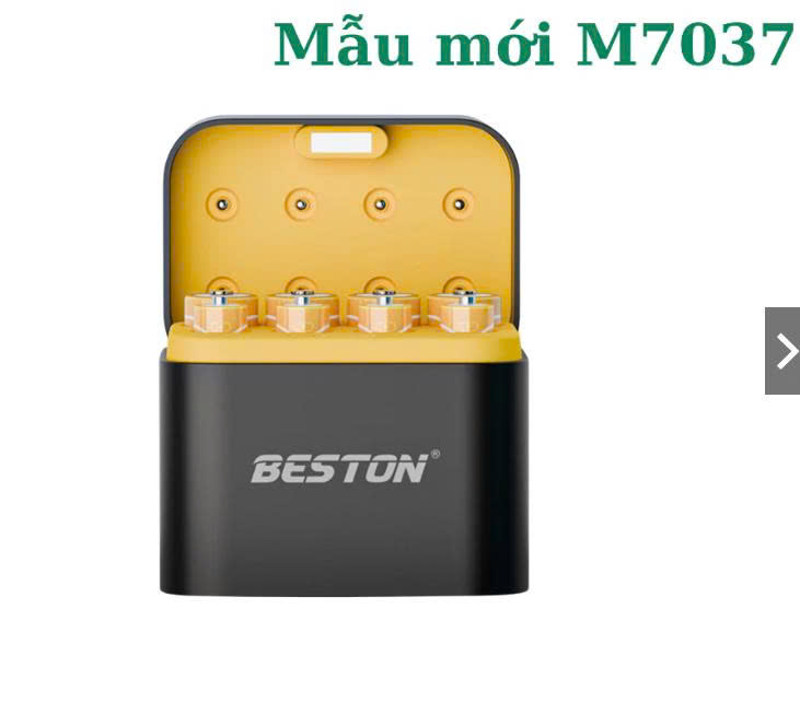 Hộp sạc pin AA AAA BESTON M7037 1.5V 8 khe mẫu mới USB-C dùng cho micro karaoke, máy ảnh, khóa cửa từ