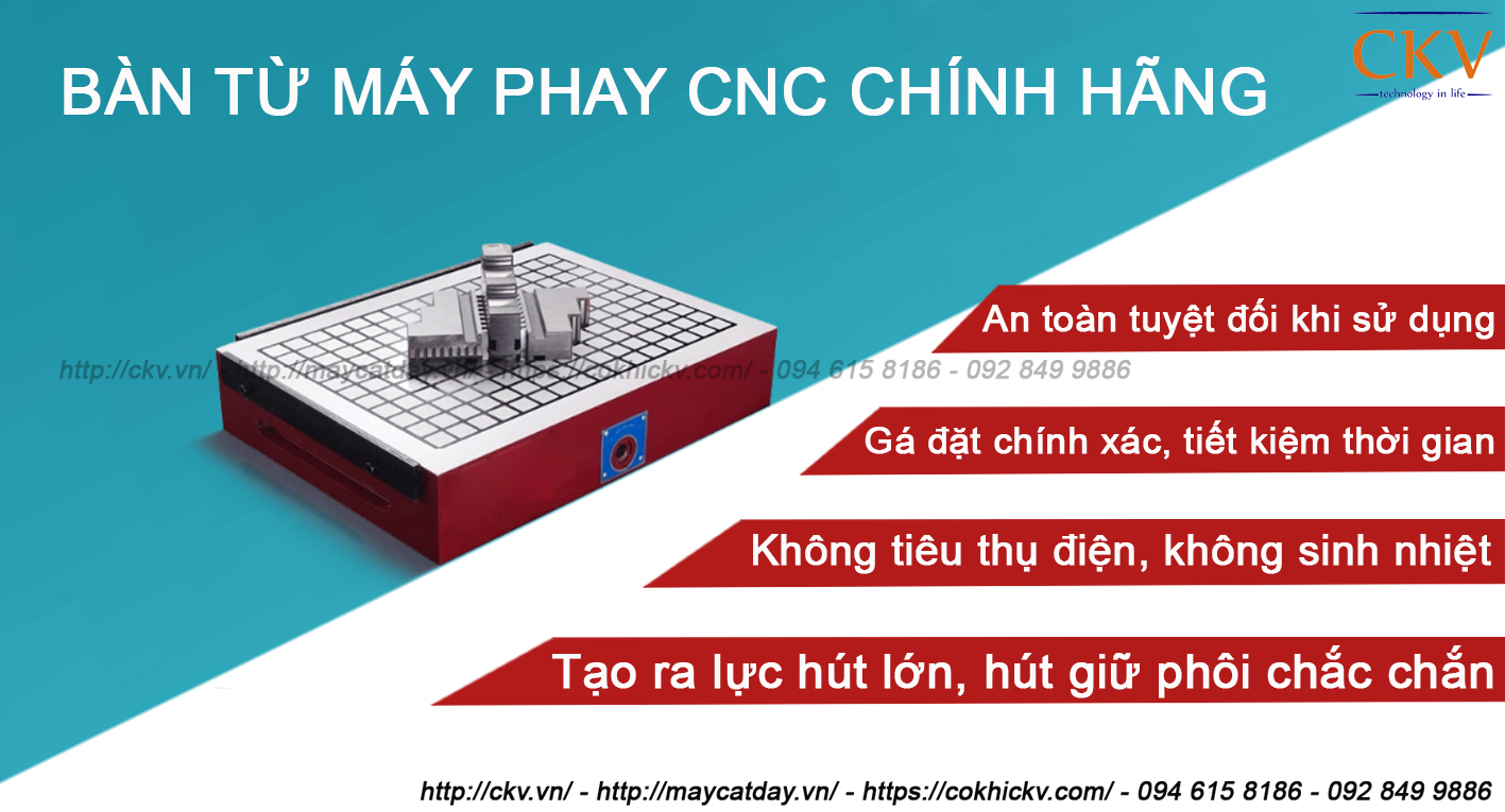 Bàn từ nam châm vĩnh cửu là gì - Bàn từ máy phay CNC chính hãng