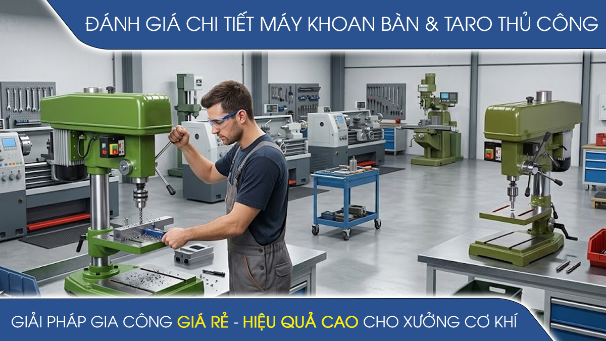 Đánh giá máy khoan bàn va taro thủ công: Giải pháp gia công giá rẻ