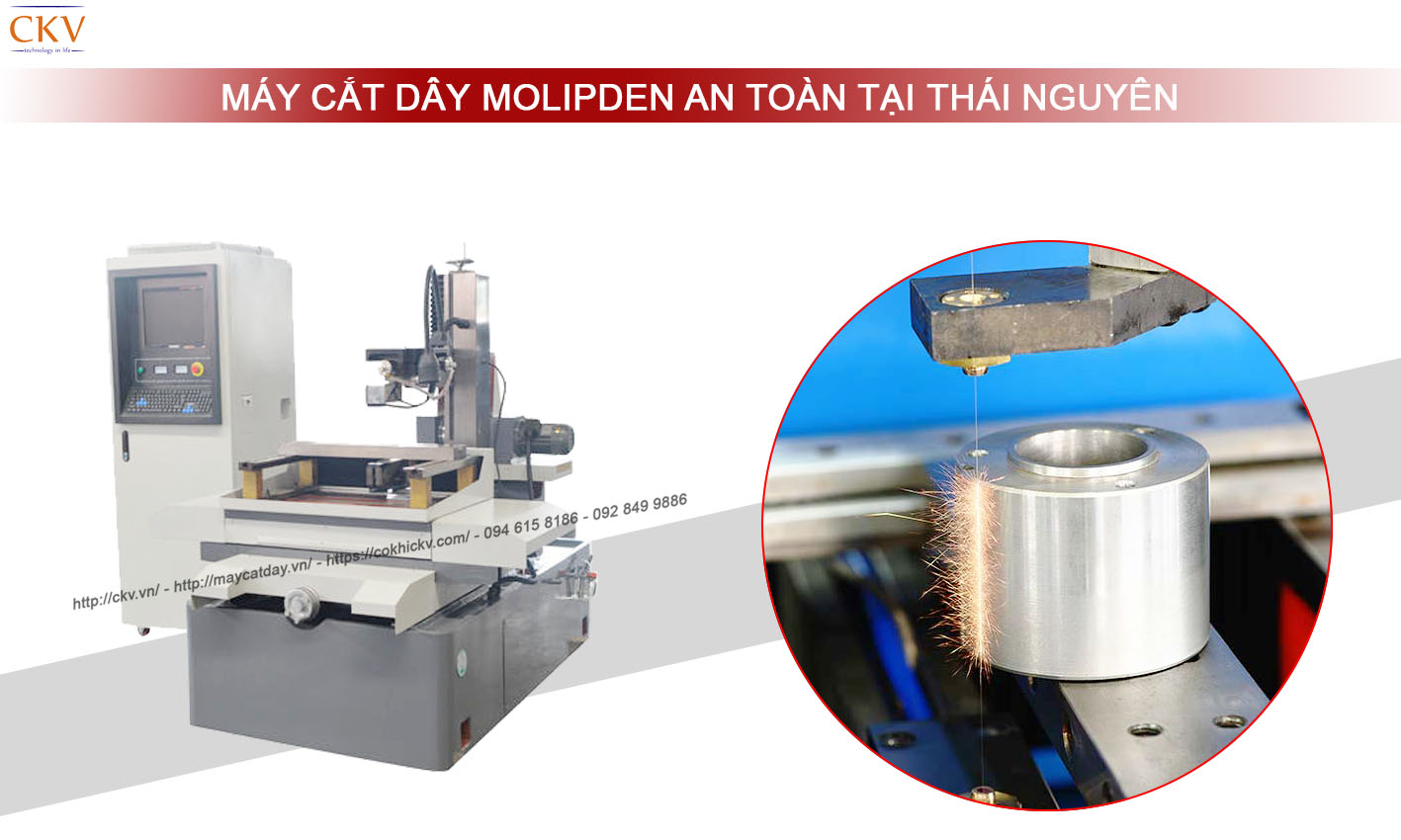 Máy cắt dây molipden an toàn tại Thái Nguyên có bảo hành chính hãng