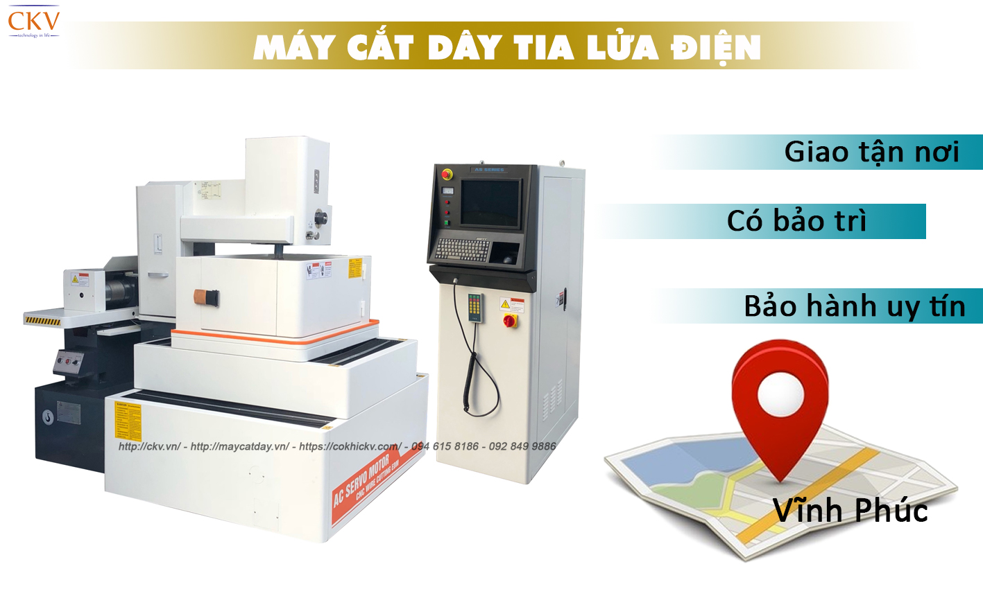 Máy cắt dây tia lửa điện tại Vĩnh Phúc bảo hành 12 tháng uy tín