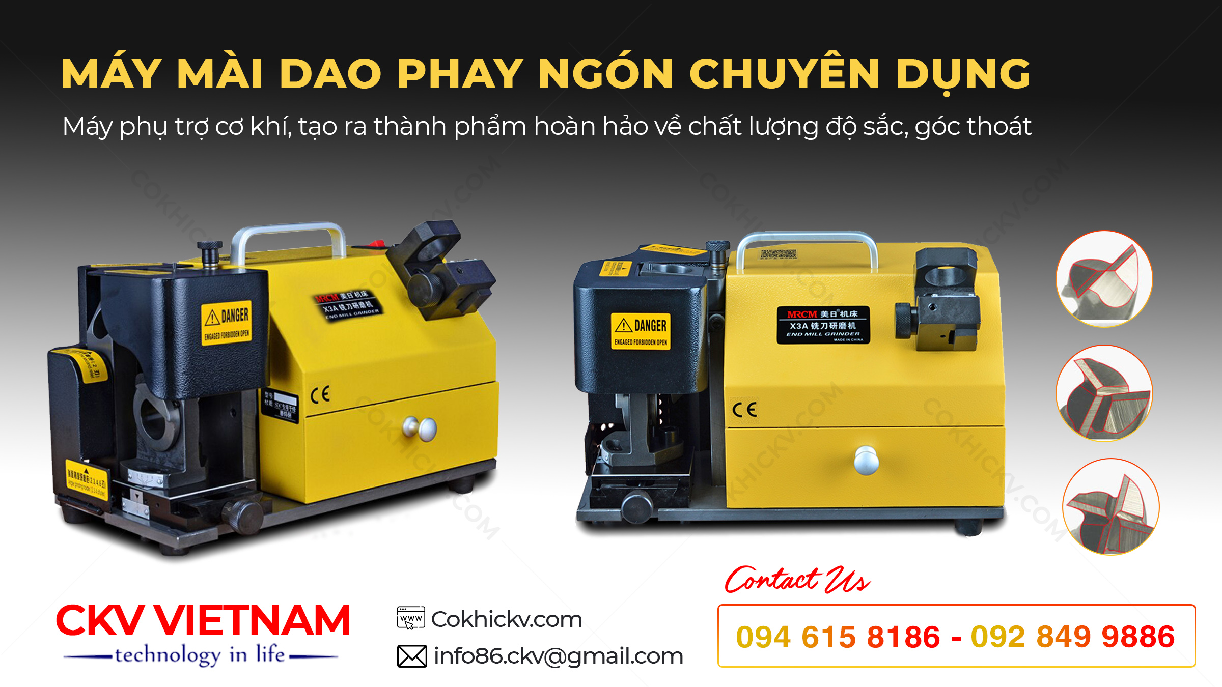 Phân loại & lựa chọn máy mài dao phay ngón CNC