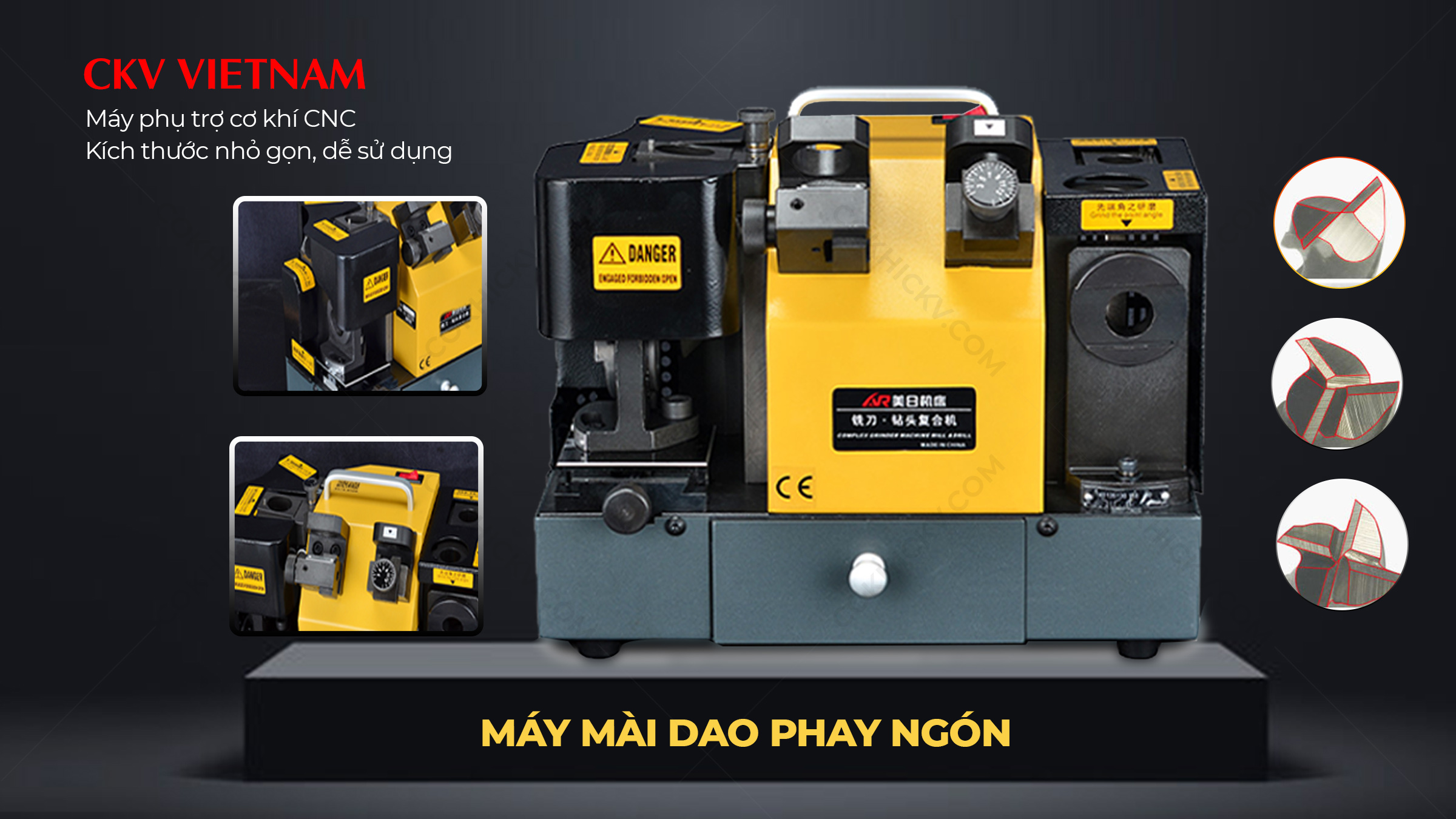 Tìm hiểu các loại máy mài dao phay ngón CNC theo loại dao sử dụng