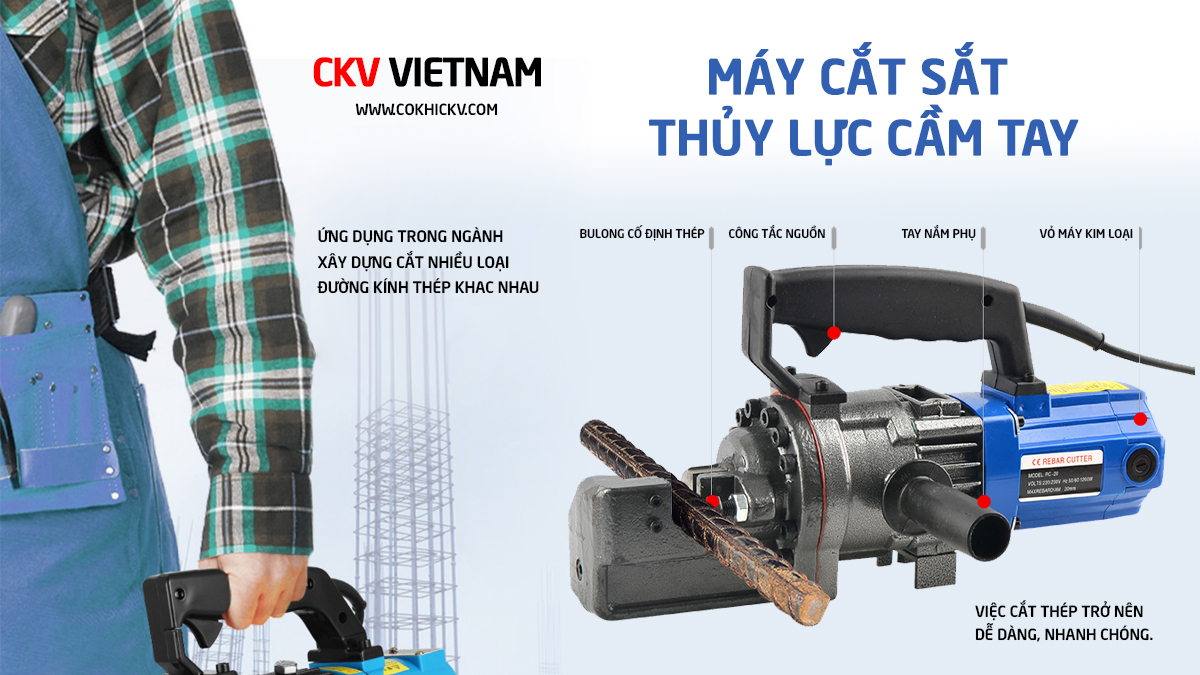 Máy cắt sắt thủy lực cầm tay chạy điện