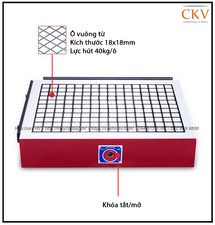 Bàn từ cơ chất lượng cao CNC máy phay sử dụng nam châm vĩnh cửu