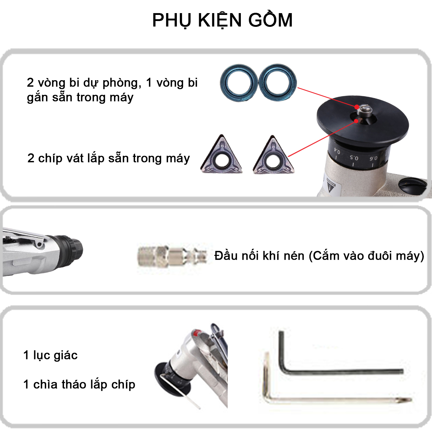 Bộ phụ kiện của máy vát mép mini