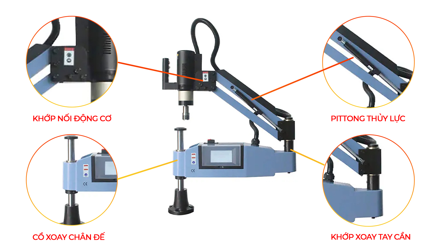 Một số vị trí bảo dưỡng sau khi gia công máy taro điện