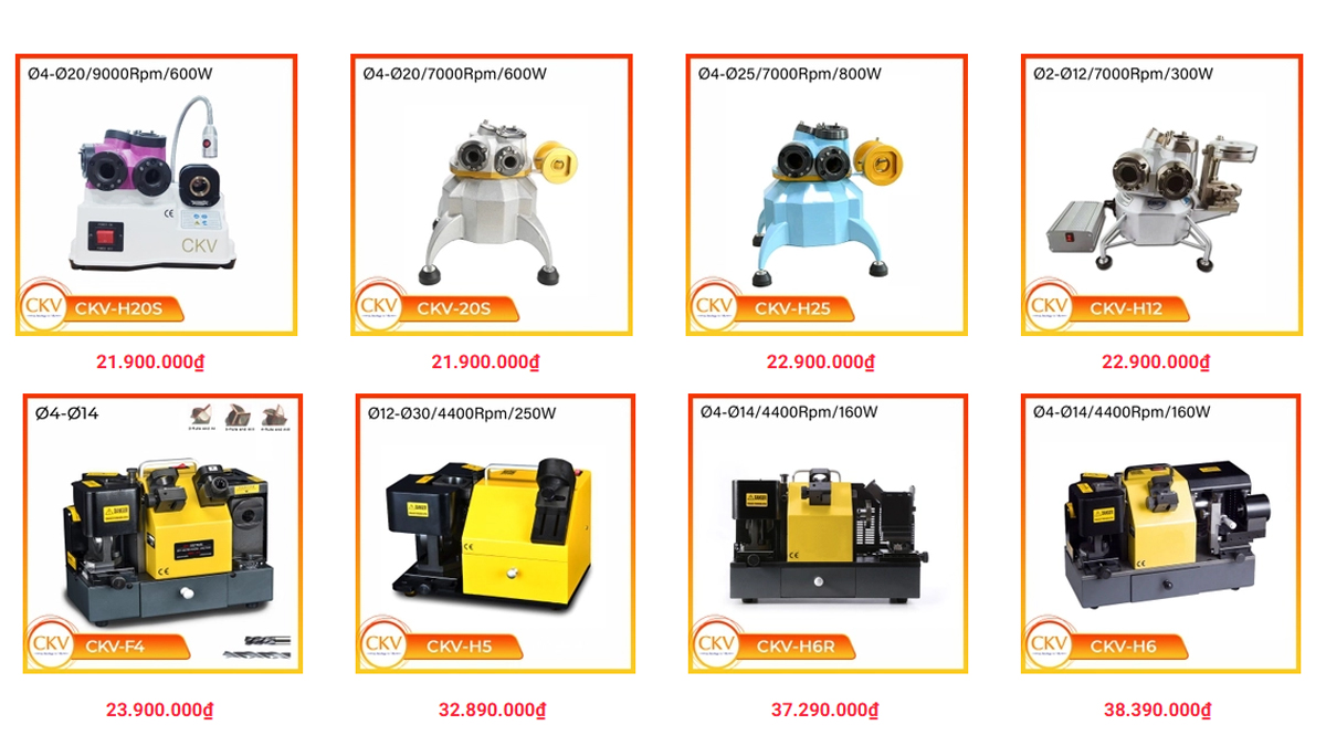 Máy mài dao phay ngón phân khúc trung bình tại CKV VIETNAM