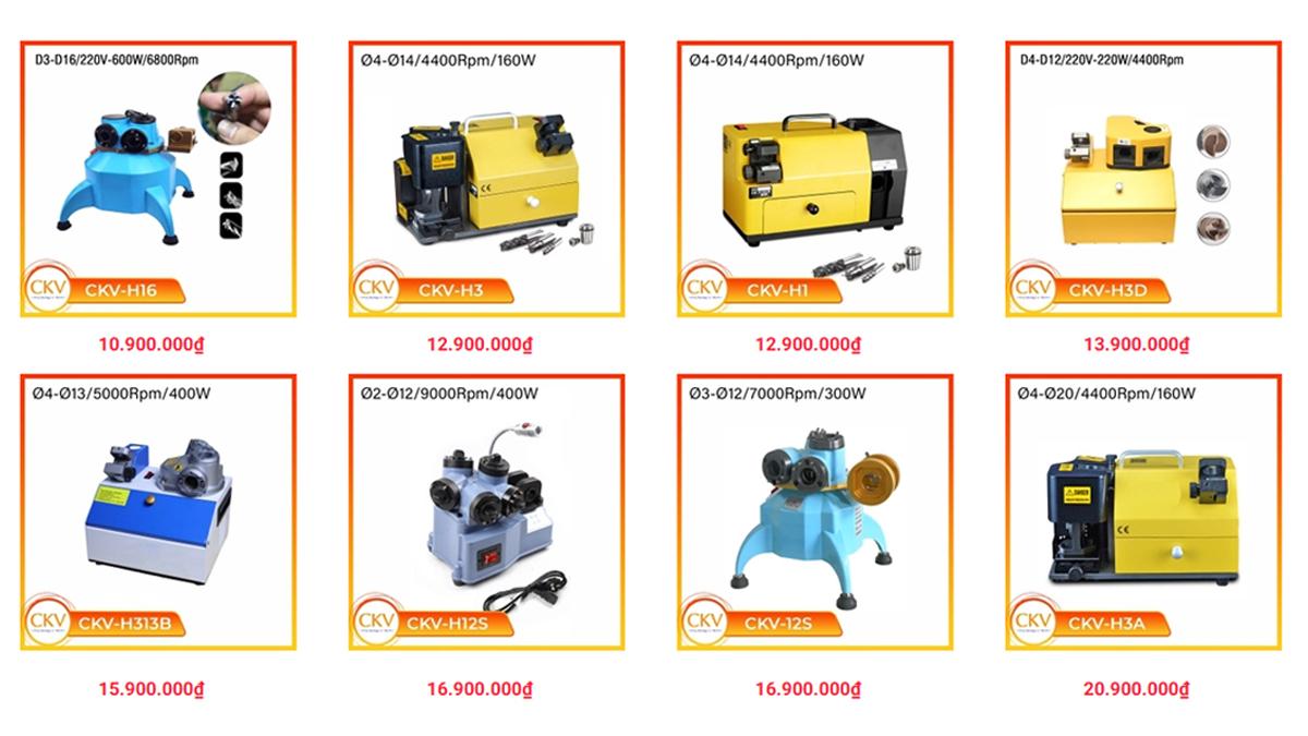 Máy mài dao phay ngón giá rẻ tại CKV VIETNAM