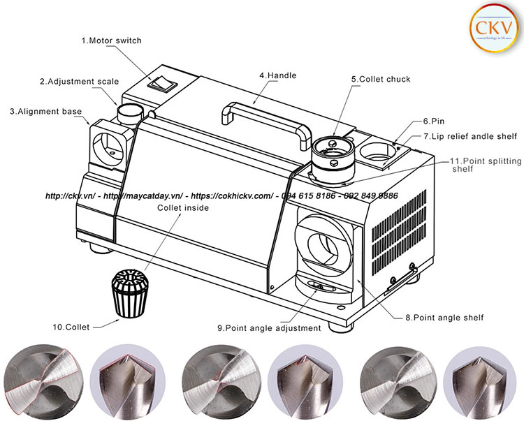 Cấu tạo máy mài mũi khoan MR-26D