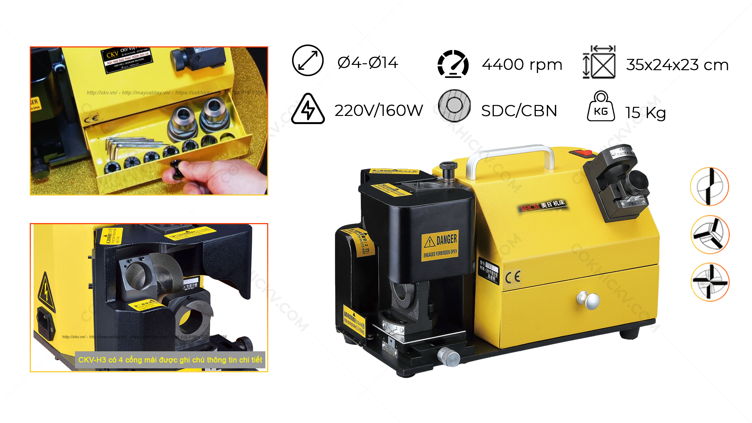Máy mài dao phay trụ CKV-H3 nhập khẩu chính hãng