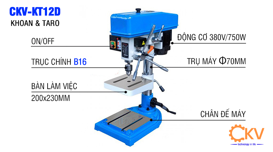 Cấu tạo của máy khoan & taro thủ công