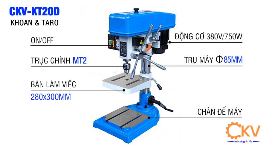 Máy khoan bàn & taro CKV-KT20D