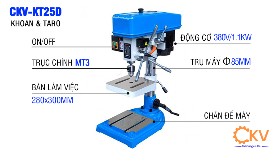 Máy khoan bàn & taro CKV-KT25D