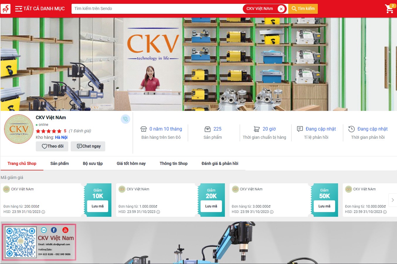 CKV Việt Nam phân phối máy taro điện cần thủy lực chính hãng tại Sendo