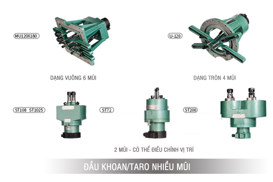 Đầu khoan taro nhiều mũi - gia công nhiều lỗ khoan/taro