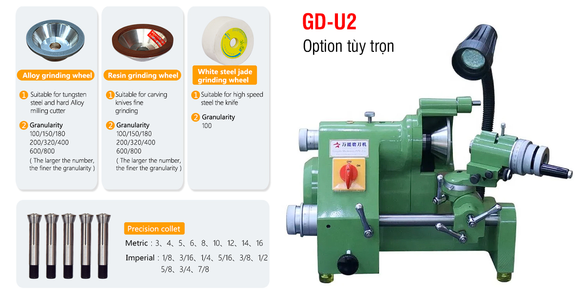 Một số option tùy trọn theo máy mài đa năng GD-U2