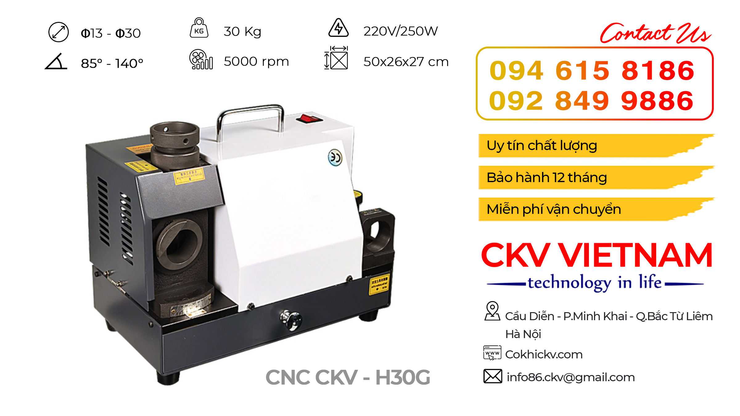 Máy mài mũi khoan CKV - H30G