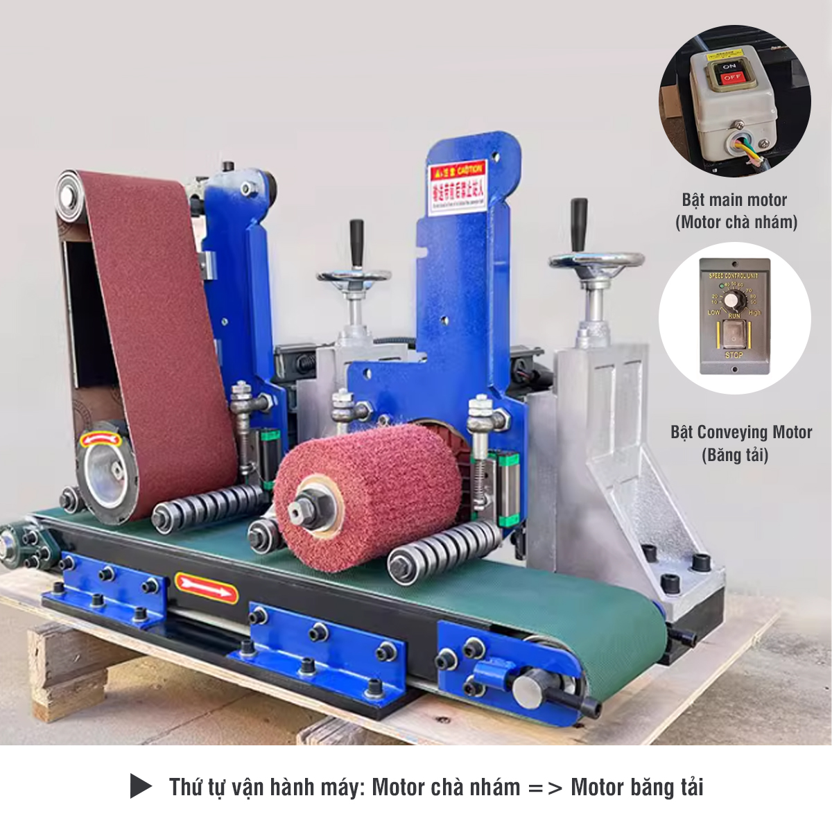 Thứ tự vận hành máy chà nhám mặt phẳng CKV VIETNAM