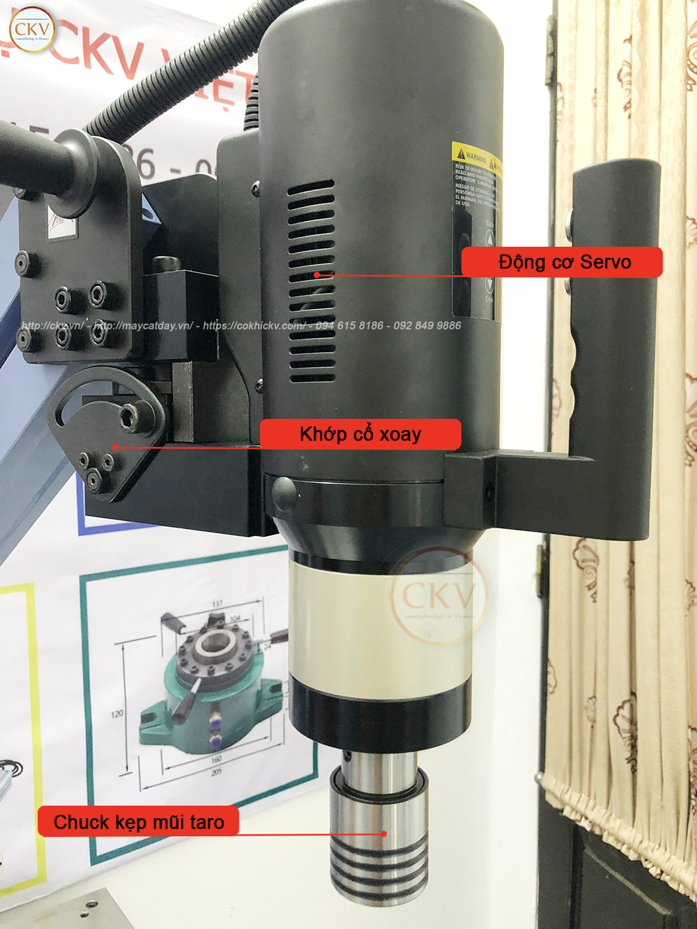 Máy taro điện tạo ren tay cần thủy lực mạnh mé