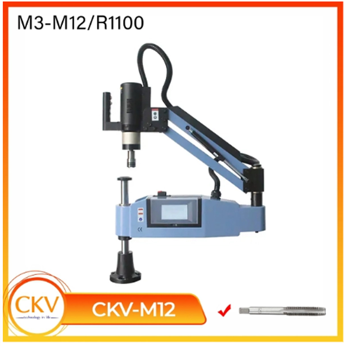 Máy taro ren điện CKV-M12 giá thành rẻ, bán kính làm việc 1100mm