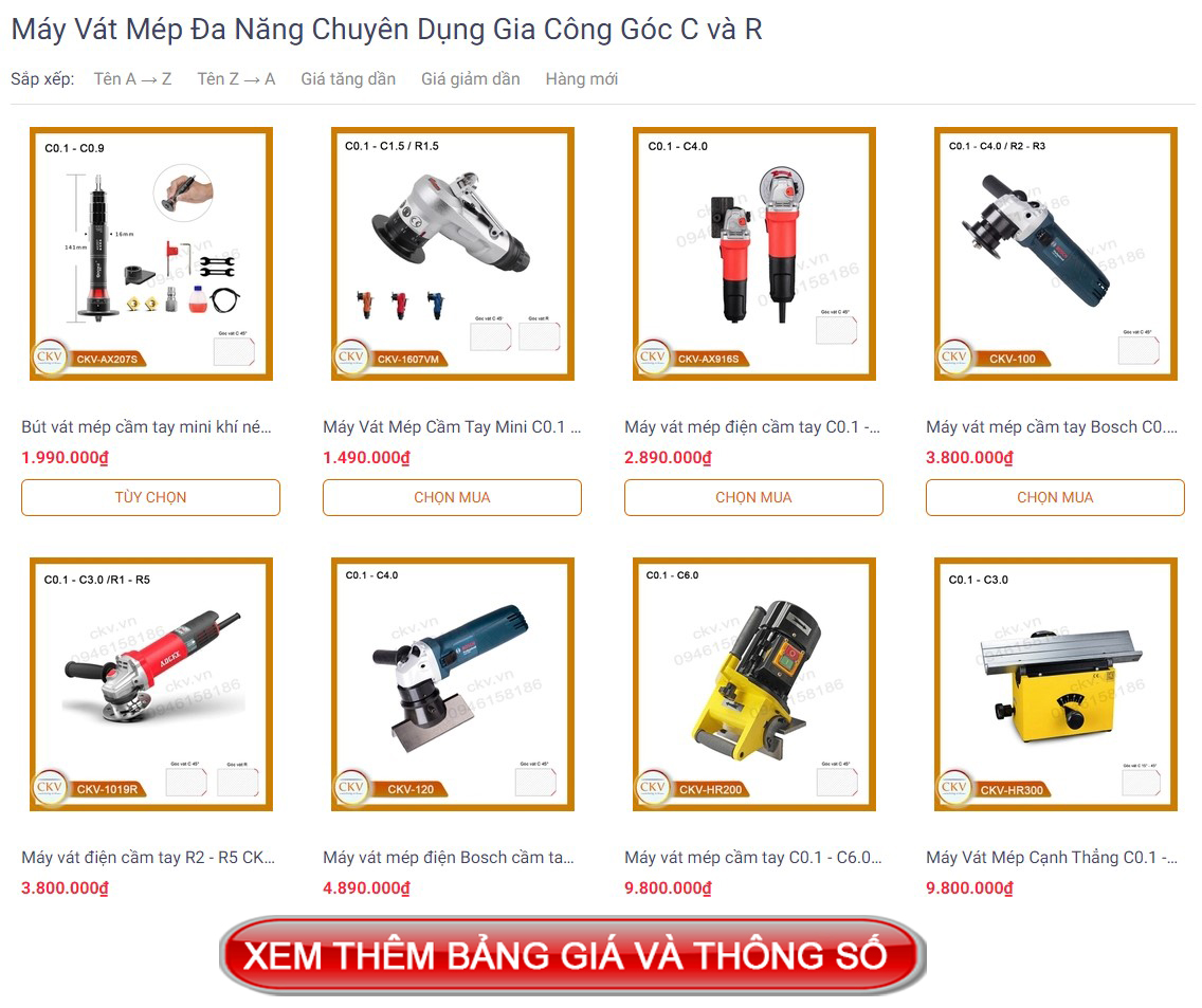 Bảng giá máy vát mép cầm tay linh động chính hãng