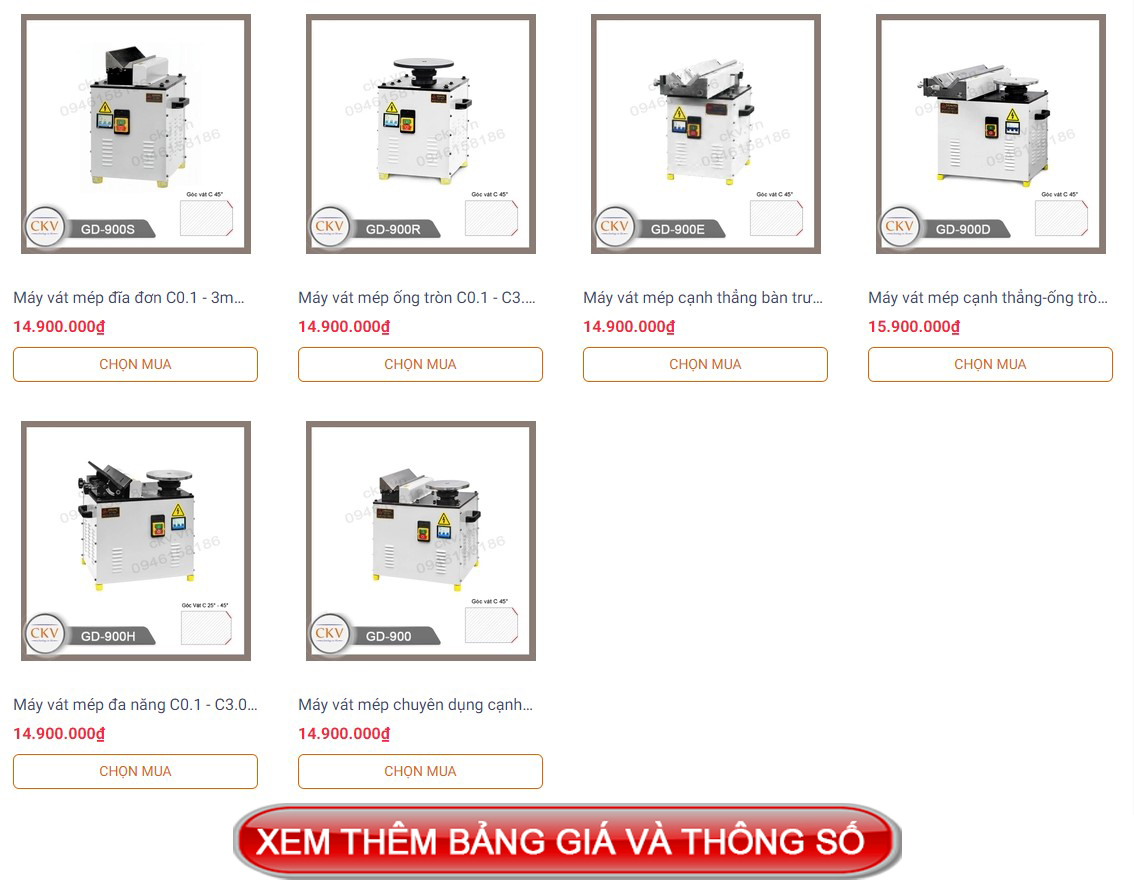 Bảng giá máy vát mép nhập khẩu mới nhất - giá gốc