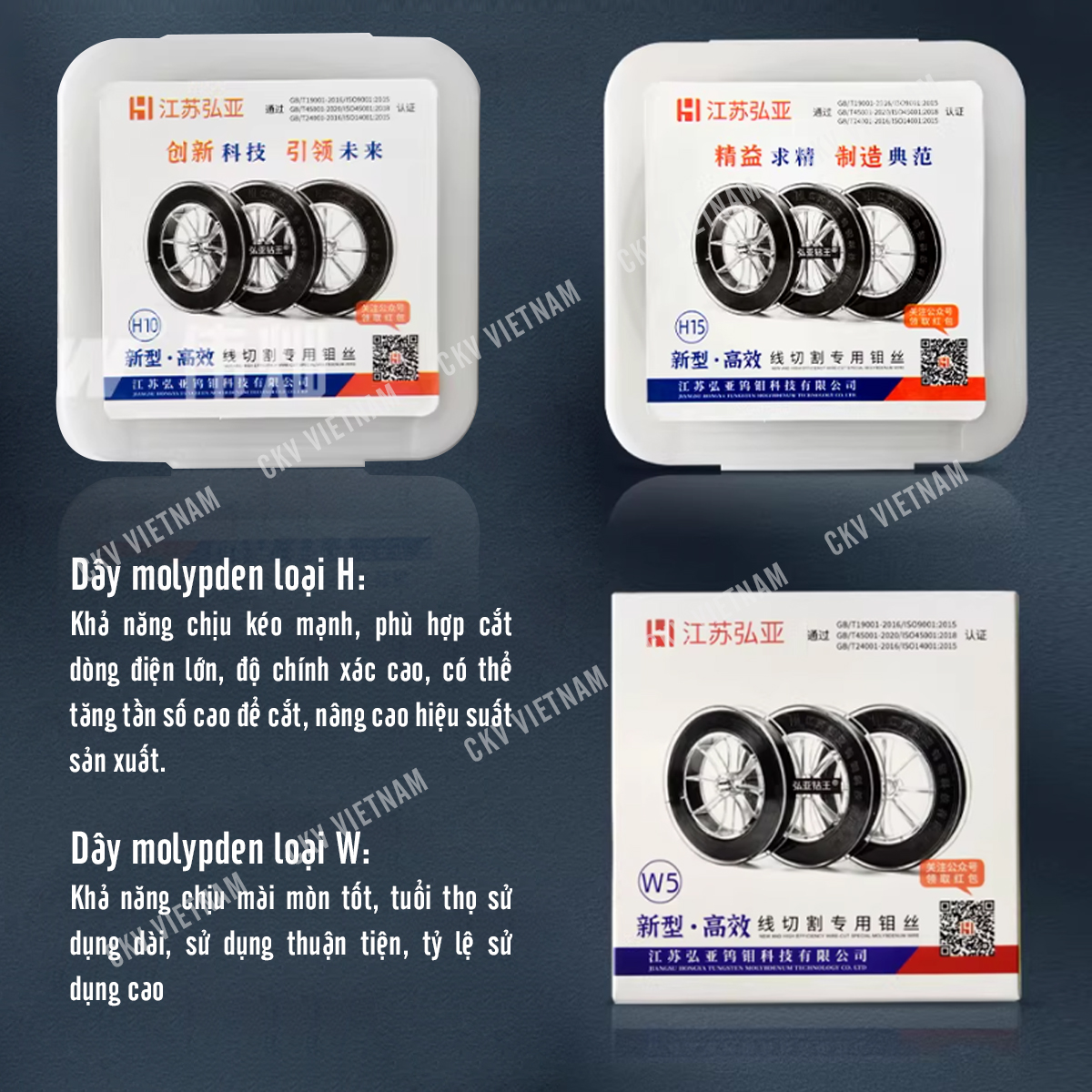 Dây cắt Molypden W-H có công năng khác nhau