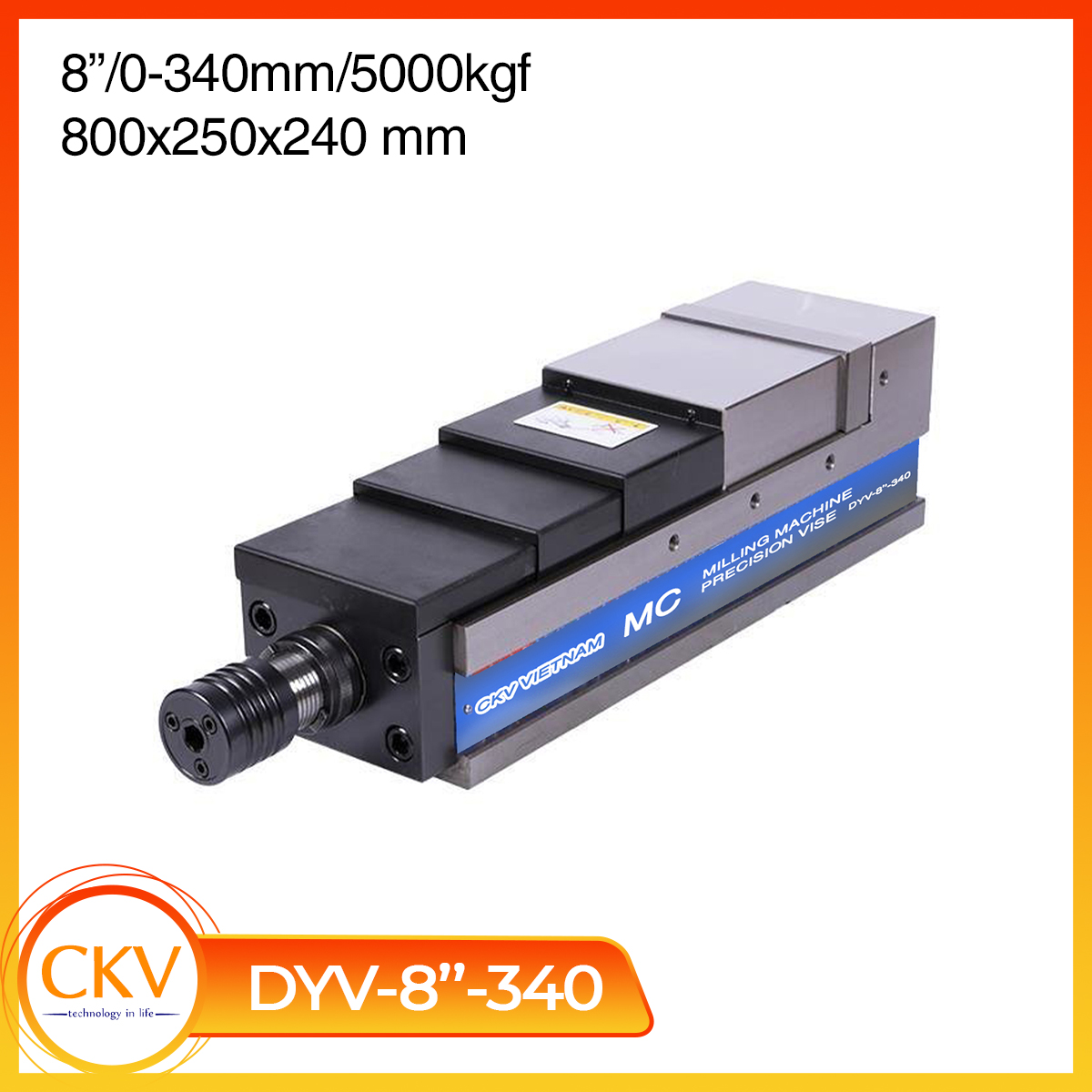 DYV-8"-340 cho phép mở hàm kẹp phôi 340mm