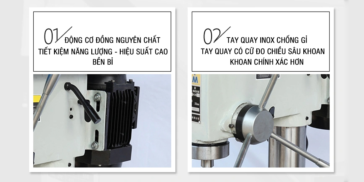 Một số đặc điểm của máy khoan bàn ZQ series 1